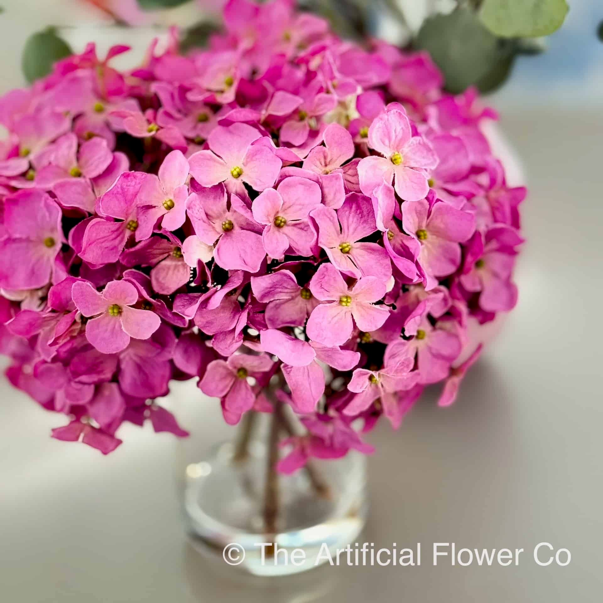 Shop Heidi: Pink Artificial Hydrangea Flower Arrangement in Vase | The ...