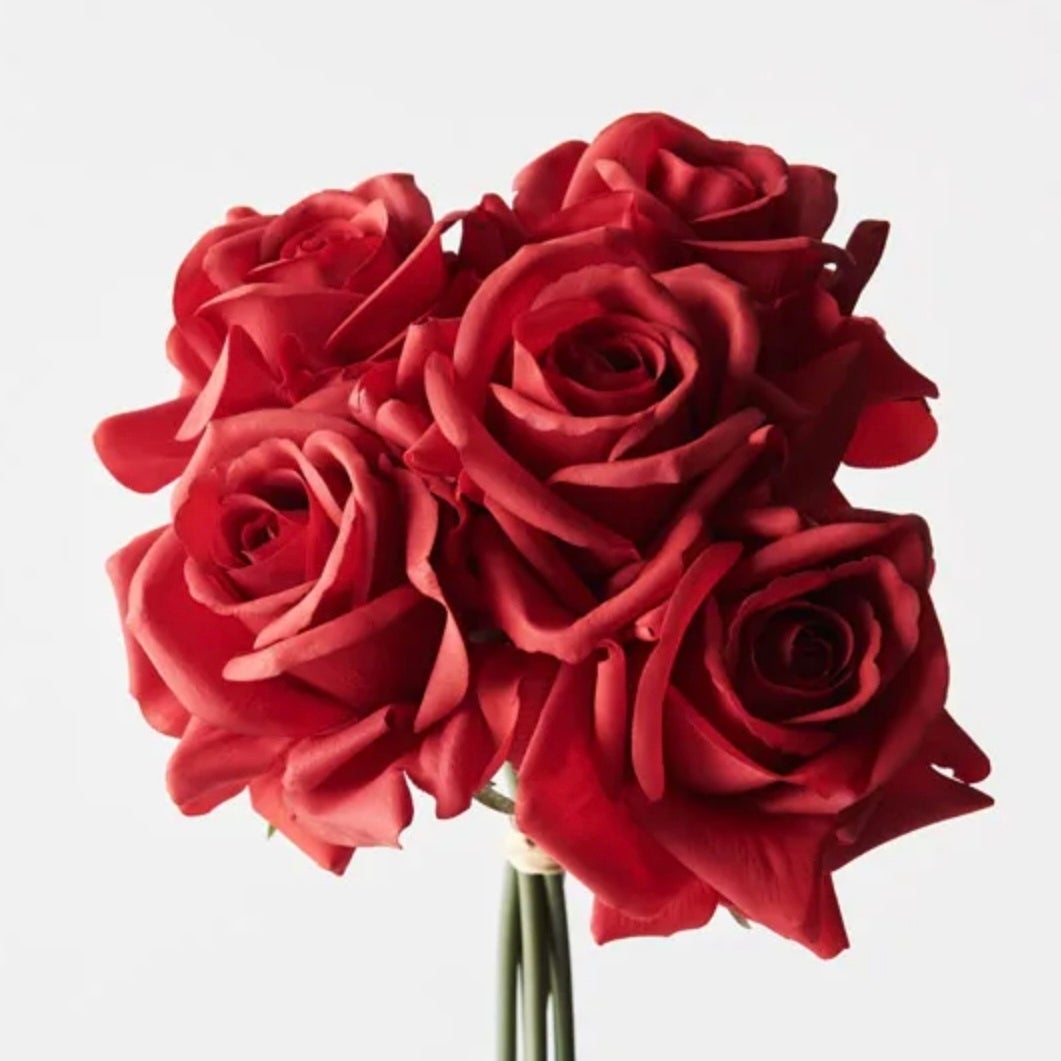 Artificial Real Touch Rose Bouquet Katie Red The Artificial Flower Co